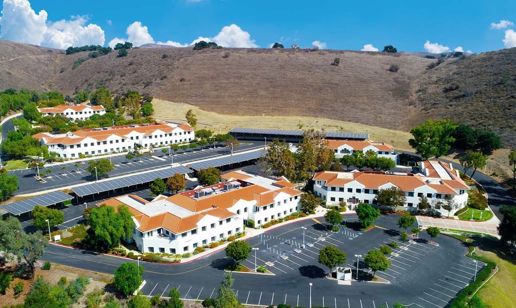 Westlake Office Park campus with surrounding Conejo Valley hills